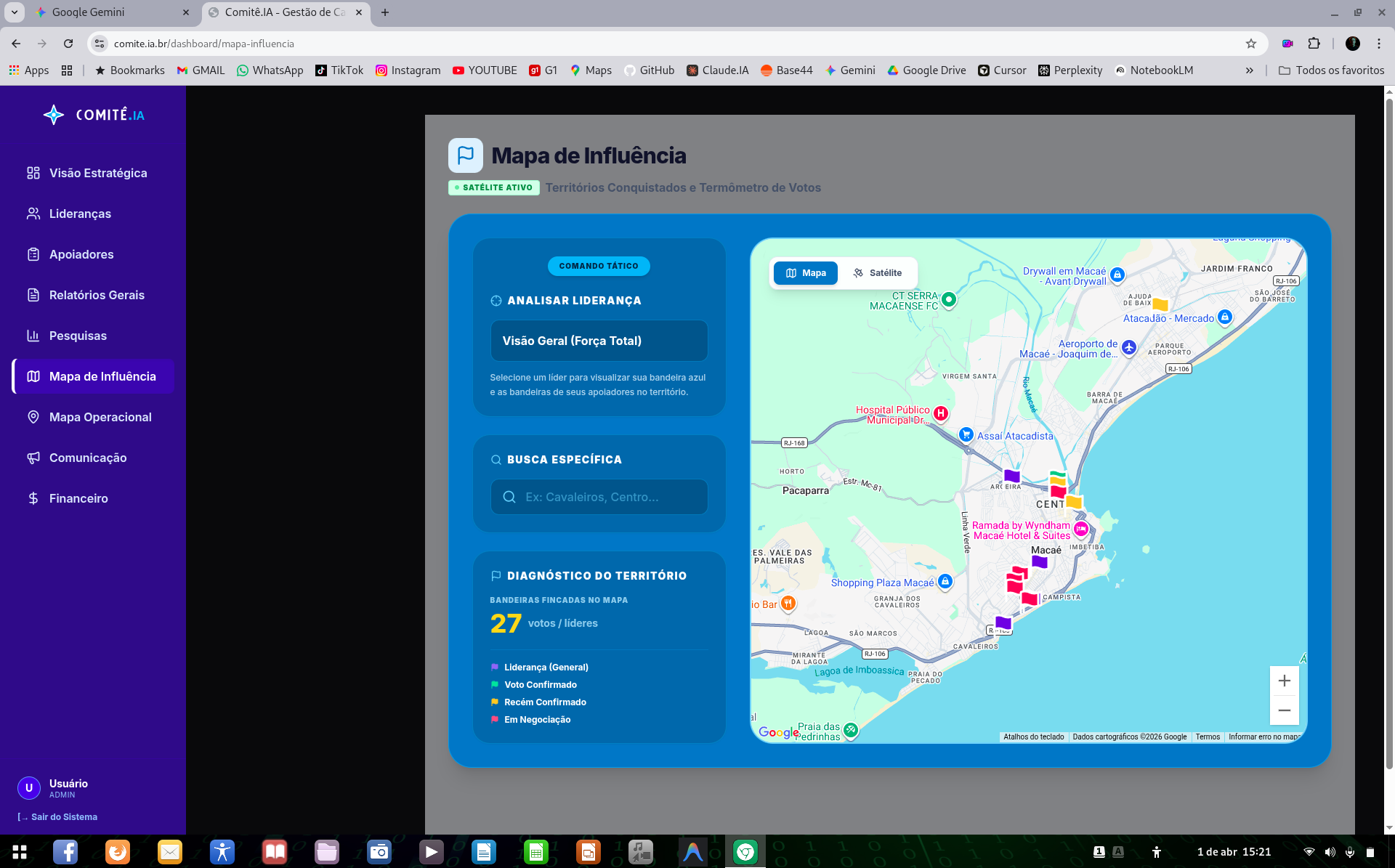 Demonstração do Mapa de Influência